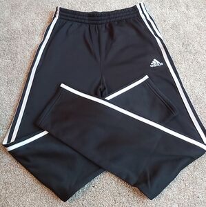 Boy's Adidas Black White Stripes Sweatpants